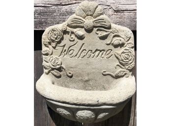 Cement 'welcome' Wall Mount Pocket Planter