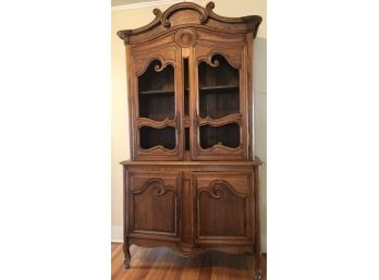 Antique Two Part French Country Cabinet
