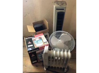 Humidifier, Three Fans, And Homebasix Heater