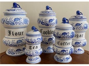Blue And White Canister Set 'Blue Onion'