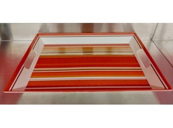 Molded Plastic Striped Tray
