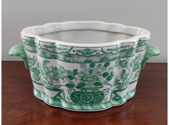 Green And White Chinese Ceramic Planter