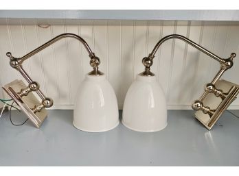 Pair Of Pottery Barn Covington Articulating Single Sconces