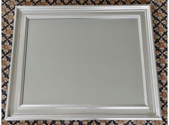 Silvertone Mirror With Beveled Glass