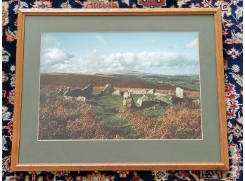 Framed Photograph Of English Bronze Age Hut Circle