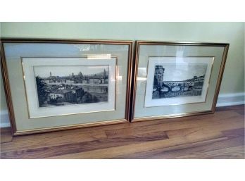 Pictures - 2 - Brass Frame 'Florence Italy' 20'x16' Each