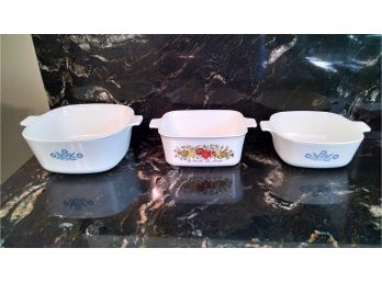 Lot Of 3 Pyrex Oven Proof Baking Dishes