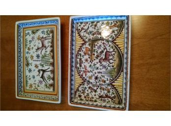 Ceramic Hand Painted Serving Trays - From Portugal