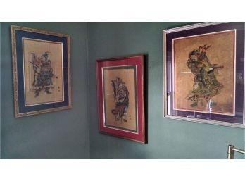 Lot Of 3 Pictures - Samurais - 24'x18'
