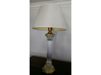 Glass Lamp With Brass Base - Approx.26'H