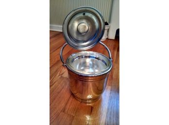 Solid Brass Ice Bucket, Glass Liner