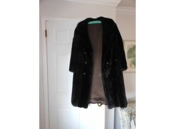 Vintage Woman's Fur Coat - Black