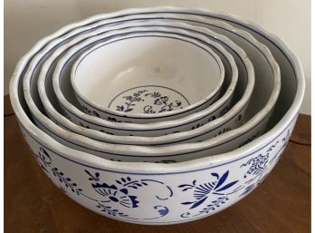 Five German Ceramic Nesting Bowls