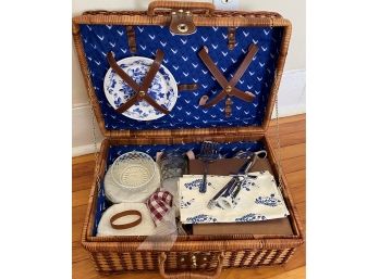 Picnic Basket Filled With Related Items