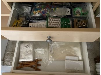 Two Drawers Of Miscellaneous Supplies