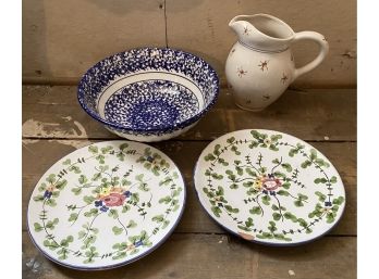 Four Pieces Of Italian And Portuguese Pottery