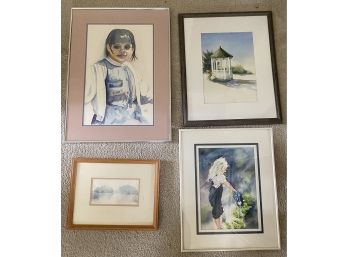 Four Framed Watercolors
