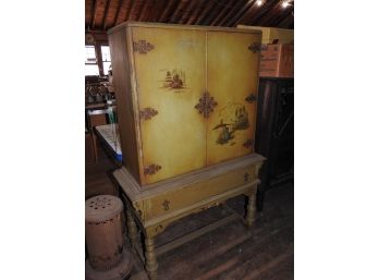 Unusual Asian Or Chinese Design Chest Cabinet