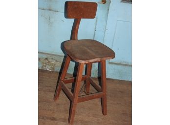 Cool And Early Wooden Factory Workbench Stool