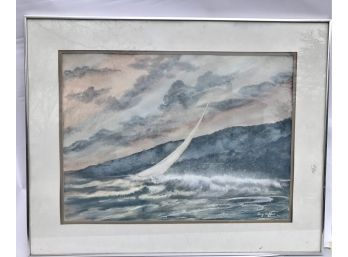 Water Color Signed By Artist In Glass Frame