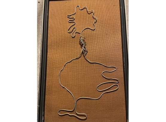 Whimsical Framed Wire Chicken
