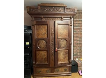 Gorgeous Antique Armoire Turned TV Cabinet
