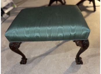Nice Green Antique Satin Upholstered Bench