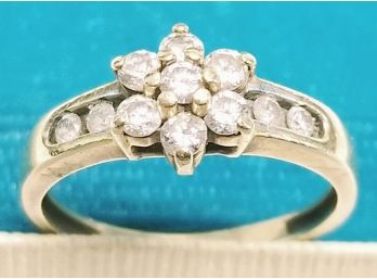 10kt Gold Diamond (tested) Ring - Total Ring Weight Is 2.5 Grams.  Apprx Ring Size Is 6 3/4
