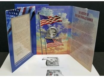 2012 Proof Star Spangled Banner Silver Dollar.  Issued By The US Mint