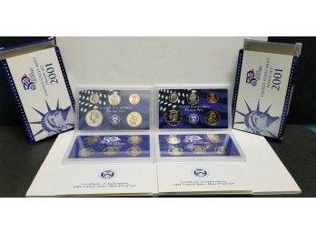 Two 2001 US Mint Proof Sets.  There Are 20 Coins Total