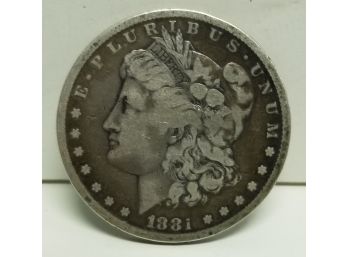 1881s Morgan Silver Dollar.  Circulated/Used Condition.
