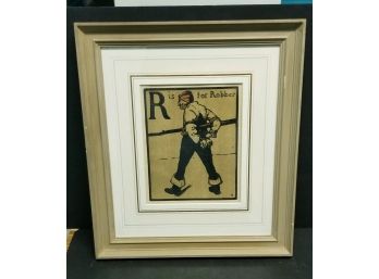 William Nicholson Circa 1898 Lithograph - R Is For Robber.  Overall Size Is 19 5/8' X 17 3/8'.  Listed Artist