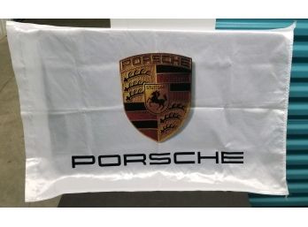 Porsche Banner.   Measures 23 5/8' High X 34 3/4' Wide.   Bold Porsche Emblem.