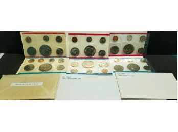 Three US Mint Uncirculated Coins Sets - 1973 1977 1978.  Total Of 37 Coins For These 3 Sets.