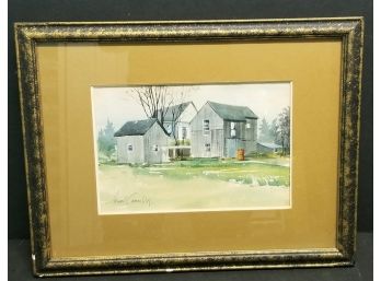 Listed Artist - Howard Connolly Watercolor Voluntown Ct.  Overall Size Is 13 5/8' X 17 5/8'  Image 7' X 10 1/4
