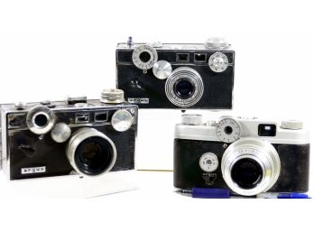 Vintage Lot Of 3 ARGUS 'Brick' Style Cameras For Parts Restoration
