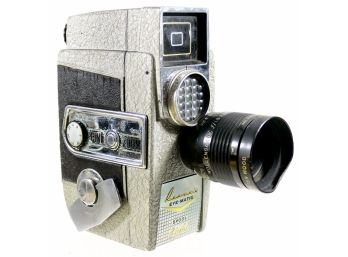 Vintage Revere Eye-Matic Spool Eight Movie Camera With Wollensak Zoom Lens