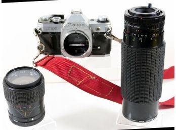 CANON AE1 With Kalimar Auto Zoom 60-300mm Vintage & Kalimar Auto Zoom 28-70mm (2 Lenses)