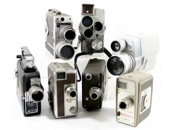 Vintage Lot - 7 *mm And 16mm Movie Cameras - Bell & Howell, Kodak, Minolta, Revere