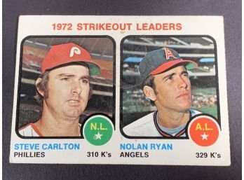 Vintage Baseball Card 1973 Strikeout Leaders Carlton Ryan