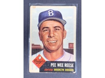 Vintage Baseball Card 1953 Topps Pee Wee Reese
