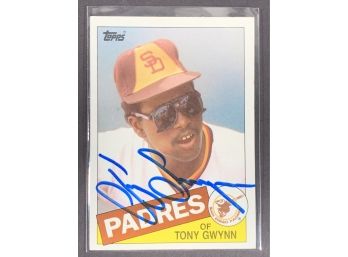 Vintage Baseball Card 1985 Topps Tony Gwynn Autographed
