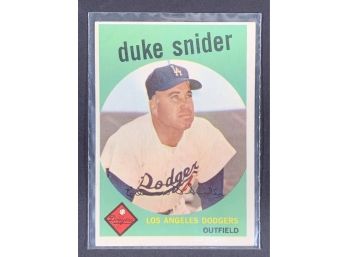 Vintage Baseball Cards 1959 Topps Duke Snider