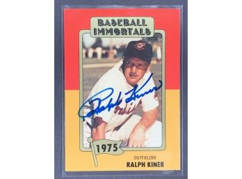 Vintage Baseball Card Baseball Immortals Ralph Kiner Autographed