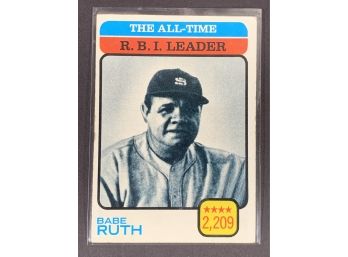Vintage Baseball Card 1973 Topps All Time RBI Leader Babe Ruth