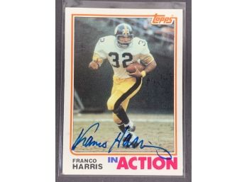 Vintage Football 1982 Topps Franco Harris In Action Autographed