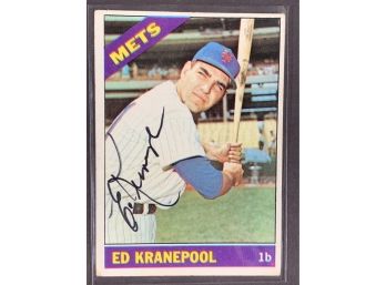 Vintage Baseball Card 1966 Topps Ed Kranepool Autographed
