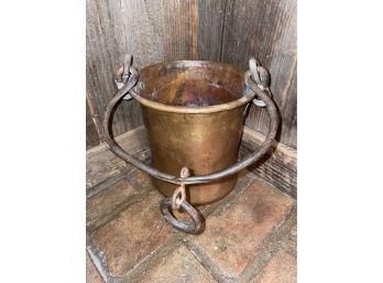 Antique Heavy Copper Pot With Handle