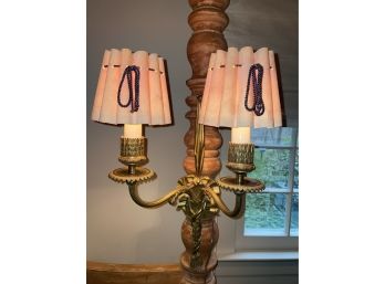 Beautiful Pair Of Ornate Brass Sconces With Shades