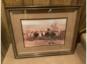 Incredible ~ James Reynolds ~ Cattle Rancher Signed Numbered 158/975  Lithograph